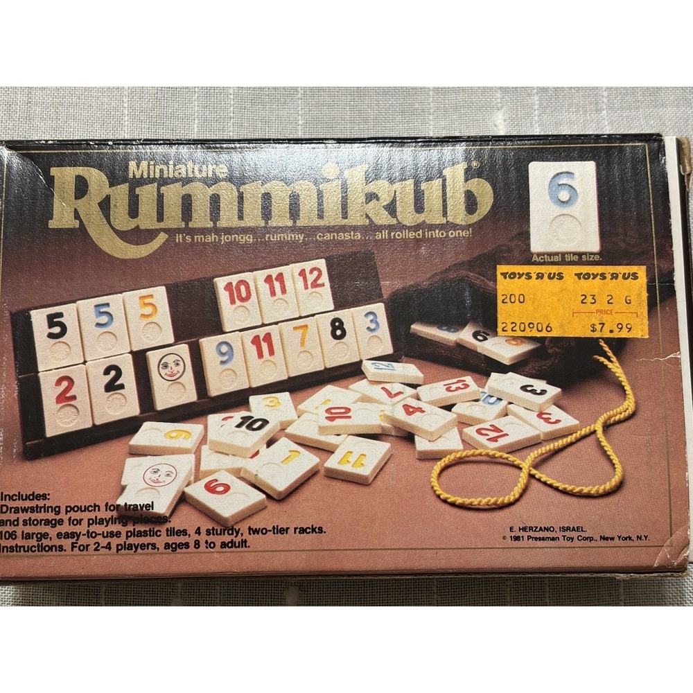 Miniature Rummikub Game Pressman Travel Size Tile Game Vintage 1981 Complete Set - Picture 6 of 6